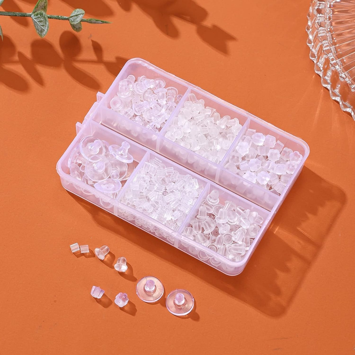 600 Pcs Clear Soft Earring Backings, 6 Styles Silicone Earring Backs for Studs