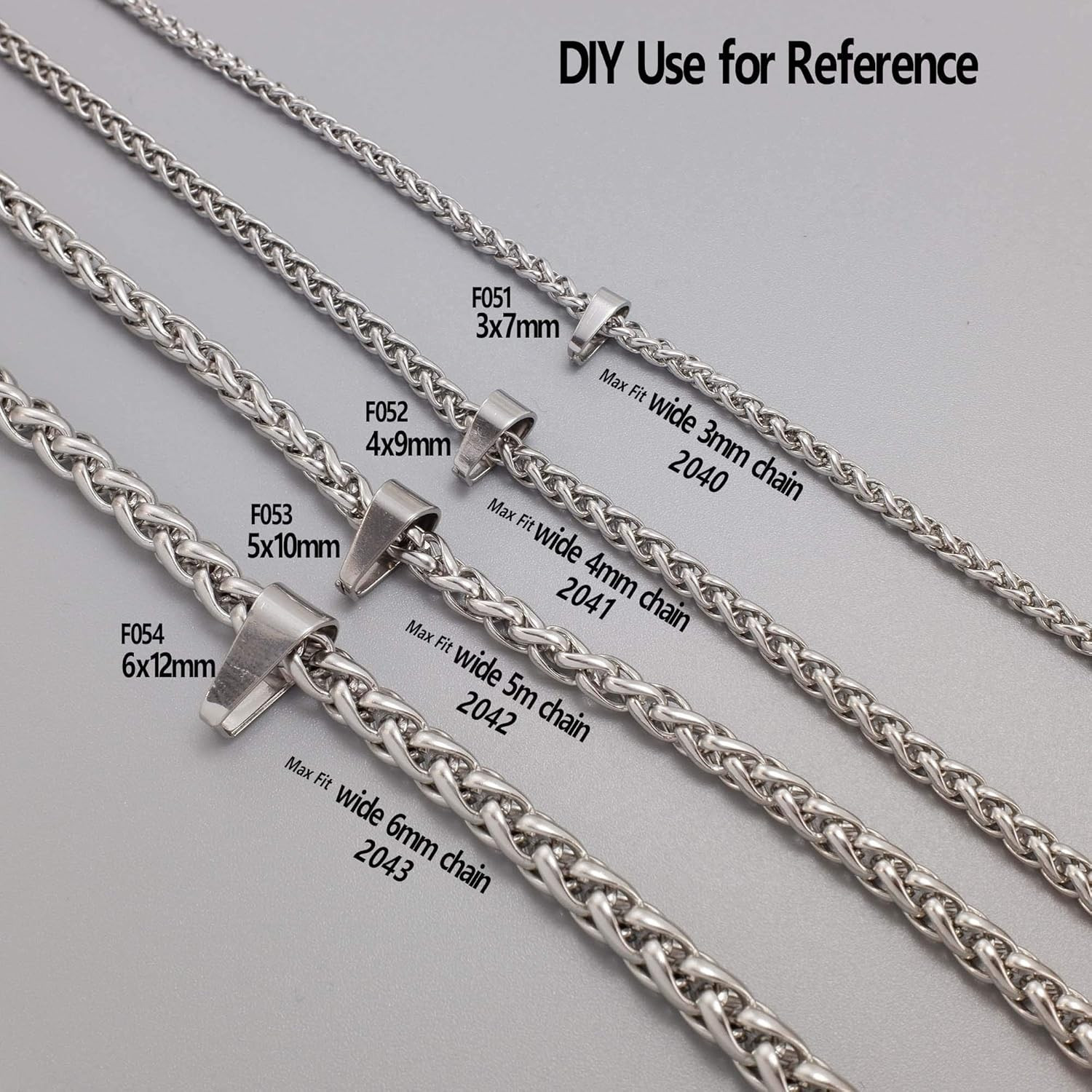 50PCS 304 Stainless Steel Pinch Bails for Pendant Charms, Snap Open Clips Bail,