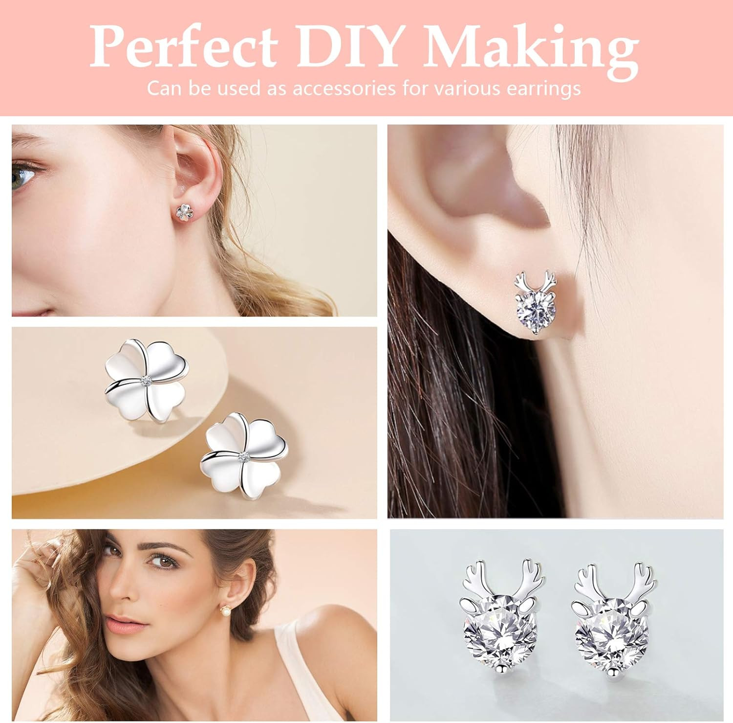 Earring Posts and Backs, 2000Pcs Hypoallergenic Earring Studs for Jewelry Making