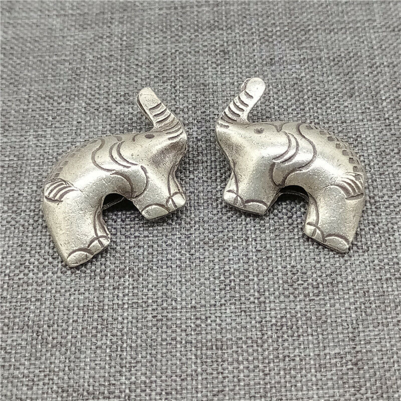 Thai Karen Hill Tribe Silver Elephant Beads for Bracelet Necklace