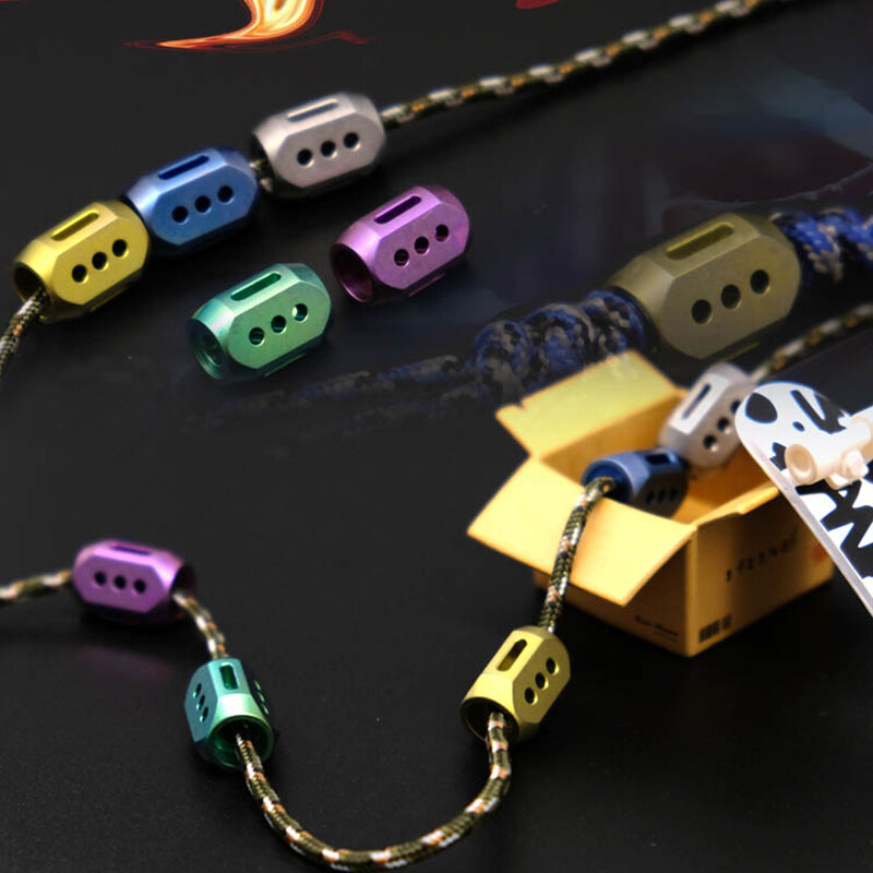 Titanium Alloy Knife Bead Cool DIY Pendant Lanyard Beads EDC Umbrella Rope Tools