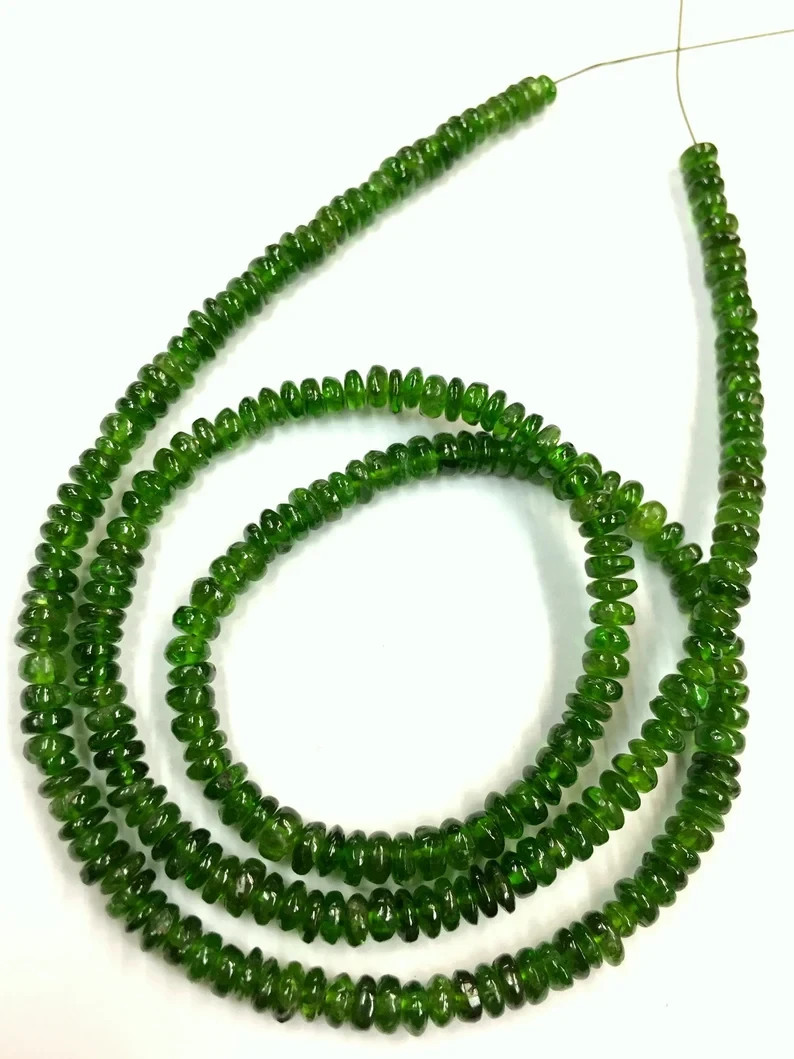 Wholesale Price Amazing Natural Chrome Diopside 4.MM Beads Smooth Rondelle Beads