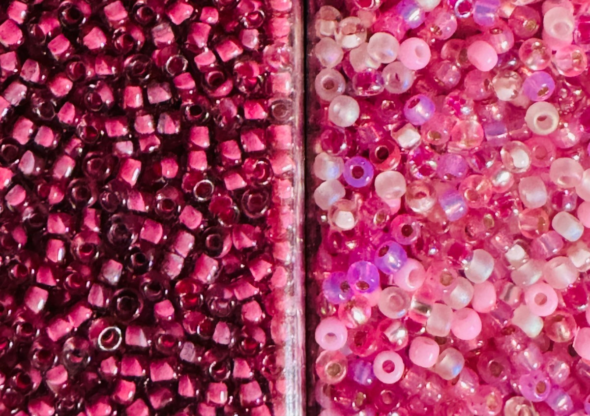 Glass Seed Bead Lot 26 Tubes – Iridescent Neon Mix Different Sizes NOS