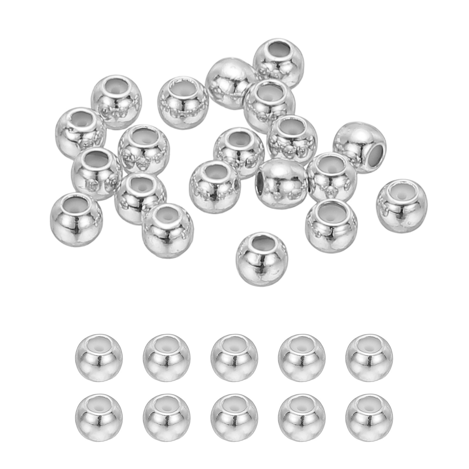 20Pcs 3mm Positioning Spacer Beads, White Gold
