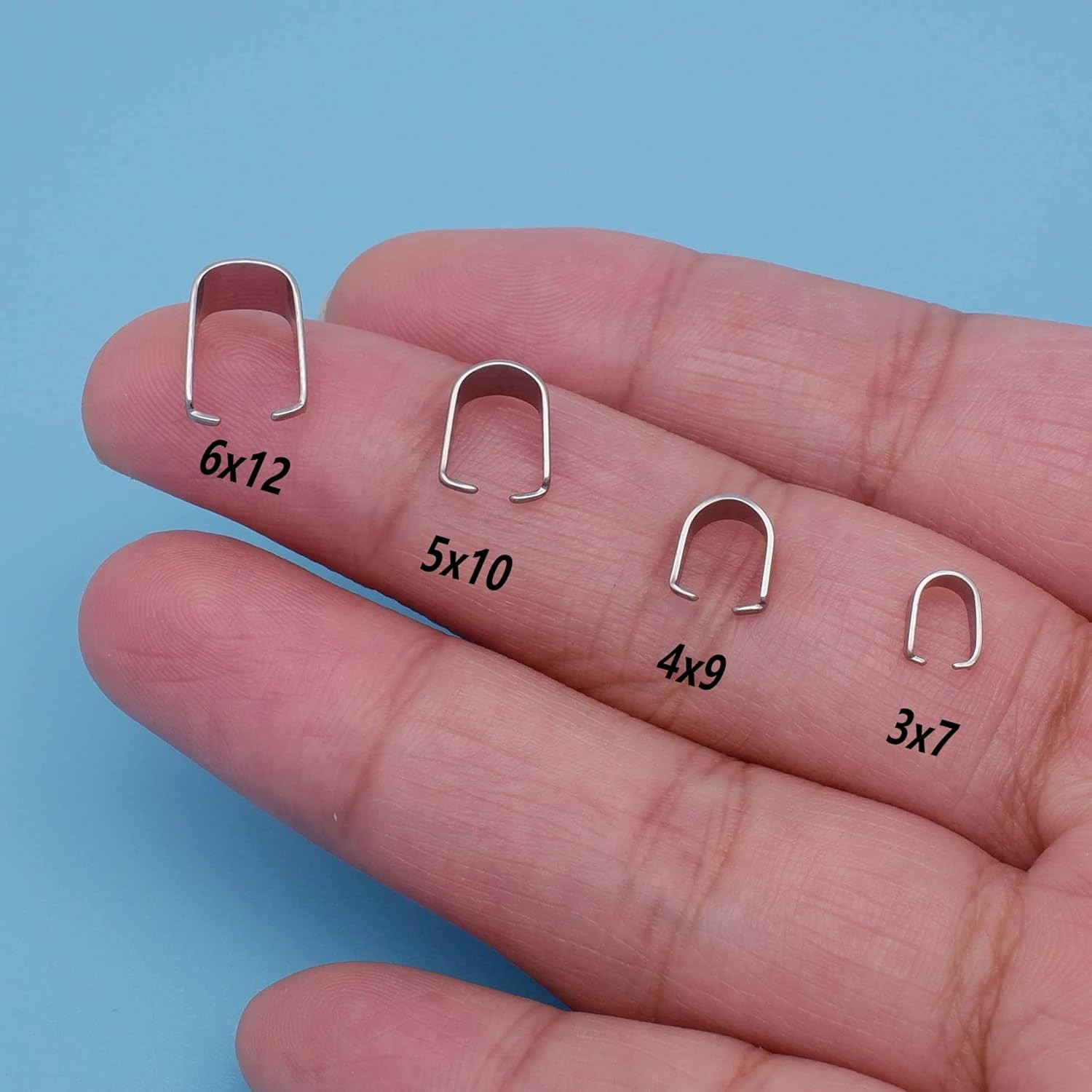 50PCS 304 Stainless Steel Pinch Bails for Pendant Charms, Snap Open Clips Bail,