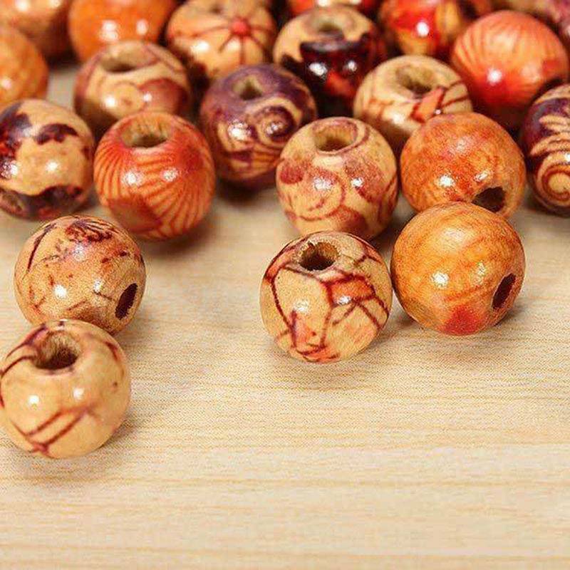 Wooden Beads Mixed BOHO 100pcs for Macrame Charms Large Hole Crafts