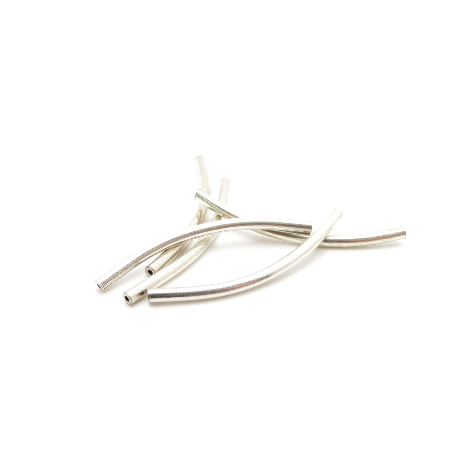 Hill Tribe Silver Curved Tubes – 40mm x 2mm – 97-99% Pure Silver