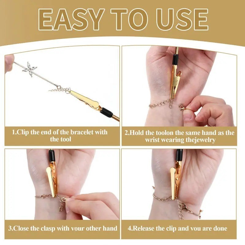 3 Colors Metal Bracelet Helper Tool Easy Jewelry Aid Bracelet Necklace Helper