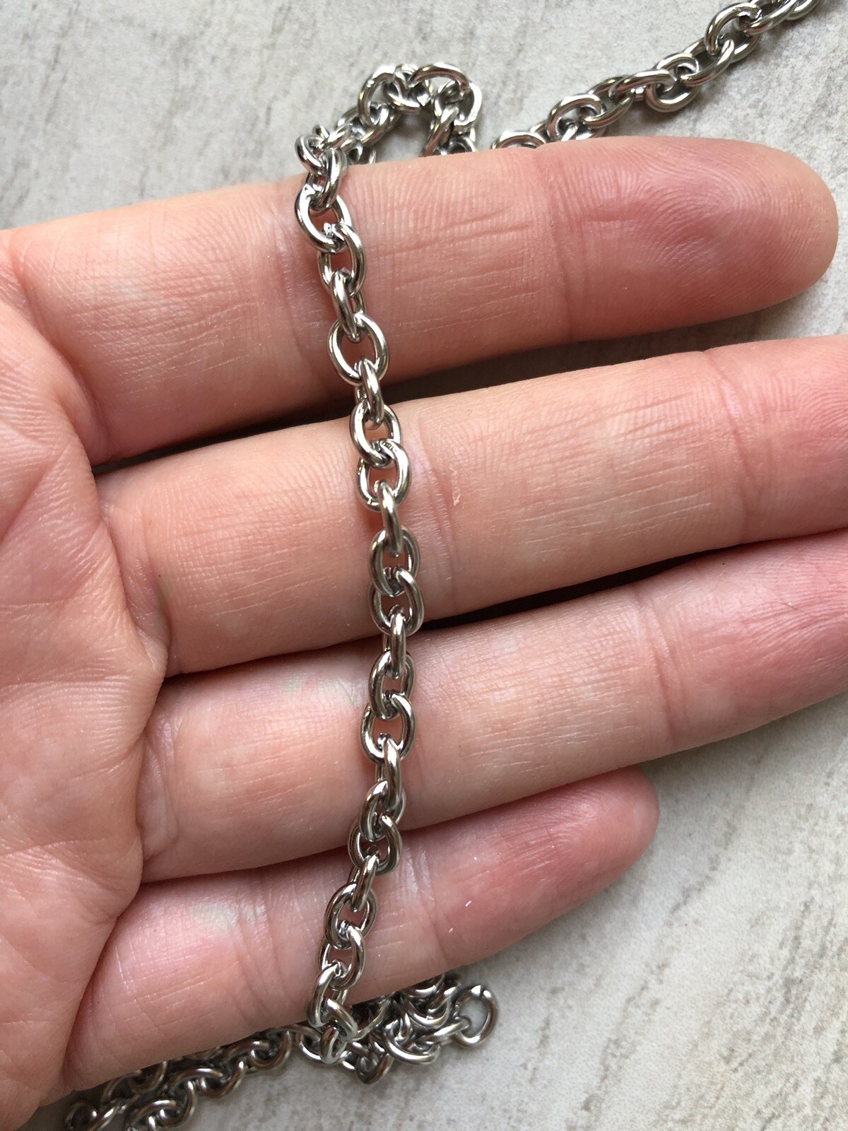 5 Feet Stainless Steel Cable Chain 6mm X 4.5mm Jewelry Making Bulk Wholesale