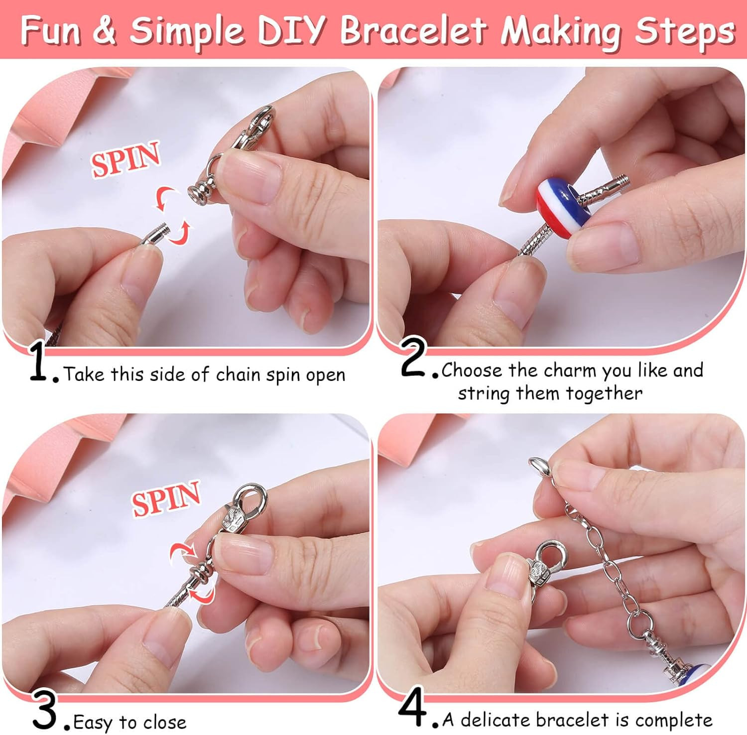 180 Pcs Unicorn Mermaid Crafts Charm Bracelet Kit for Girls – DIY Jewelry Makin