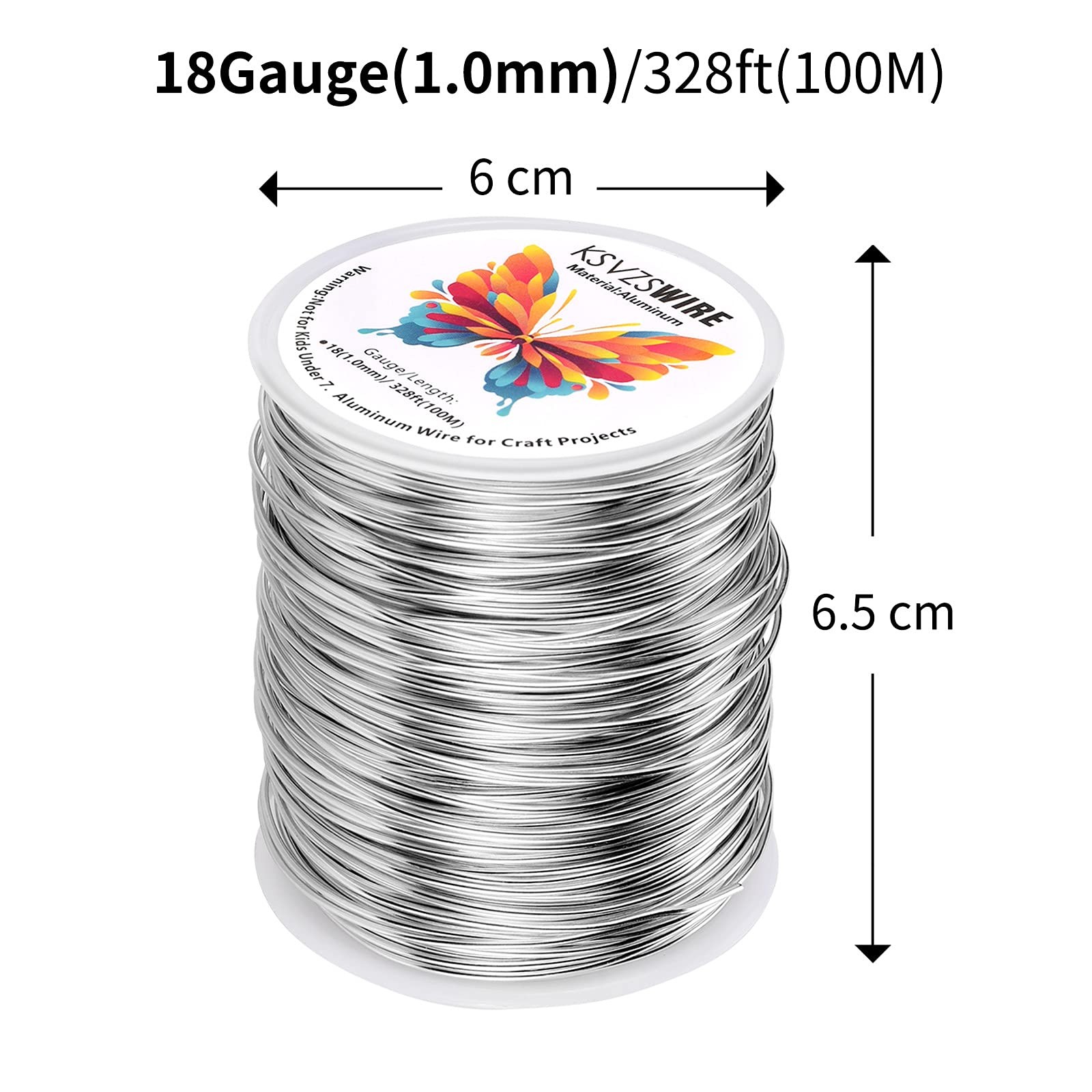 Aluminum Craft Wire 18 Gauge(1.0mm)–328 Feet(100M)+18 Gauge (1.0mm) 32.8Ft (1…