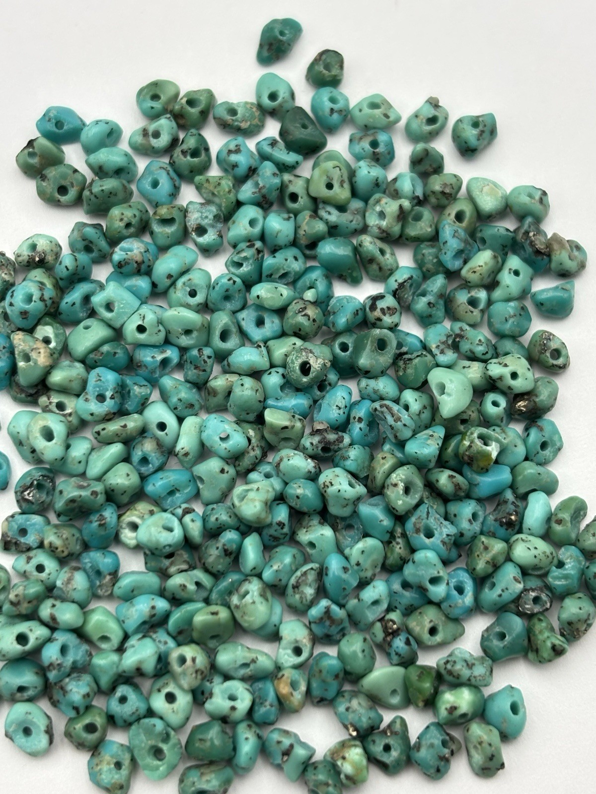 Natural Turquoise Chip Nugget Bead Lot 10g 3mm Mixed Matrix Teal Drilled