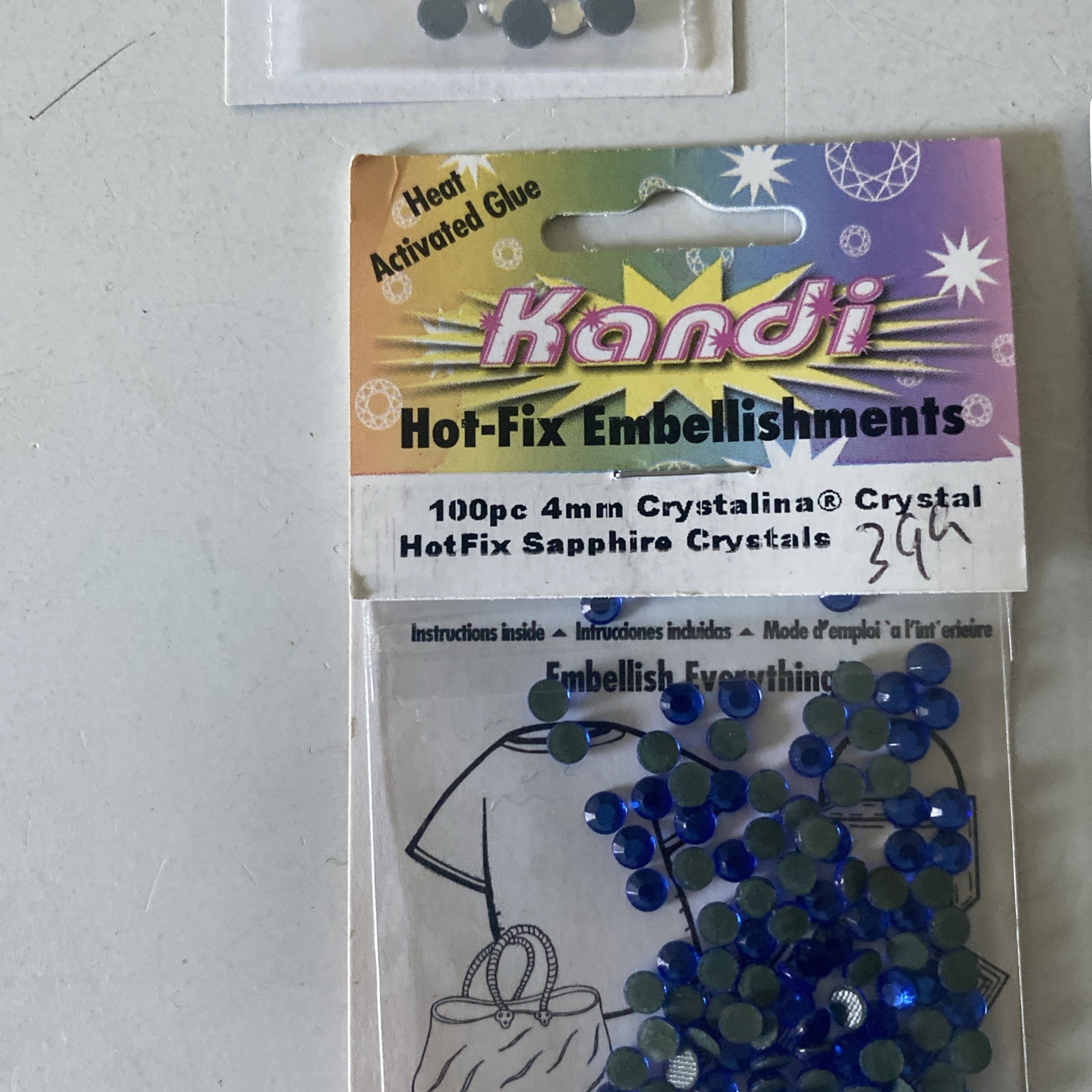 Lot of 8 Packs of Iron on Swarovski Elements Flat Back Crystals –