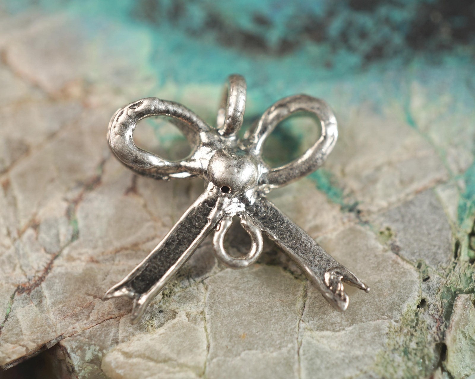 Artisan Sterling Silver 925 Bow Pendant (15x15mm) Made In NYC (G70A686)