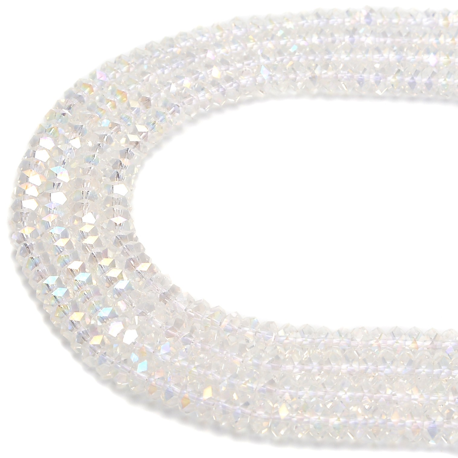 Clear AB K9 Crystal Glass Faceted Rondelle Beads Size 3x6mm 15.5″ Strand