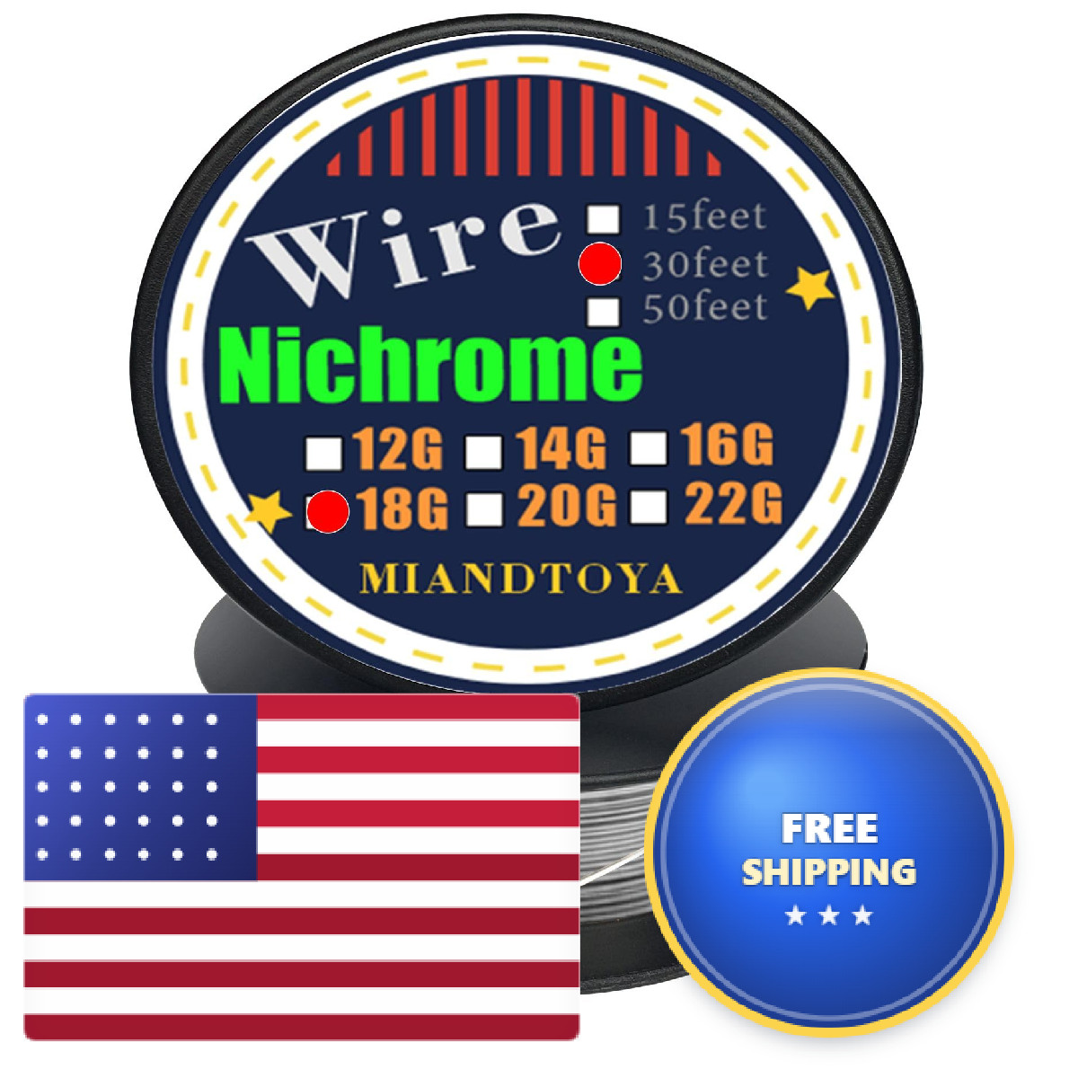 Miandtoya Nichrome Wire18Gauge 30Feet 1.0Mm Metal Resistance Bendable Soft For