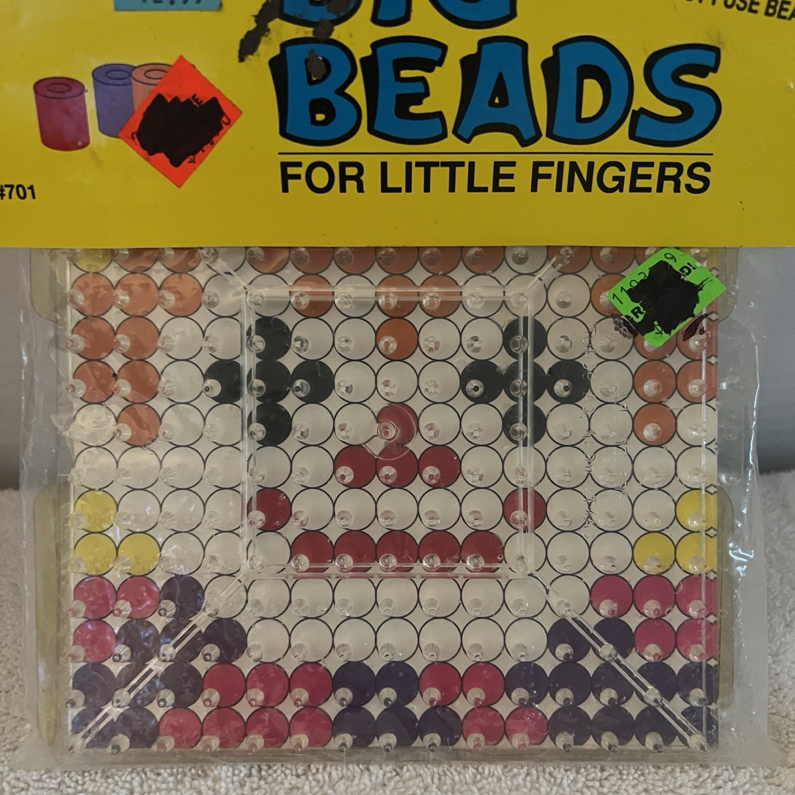 Vintage RARE Patterns/Perler Beads/Peg Board/Tray