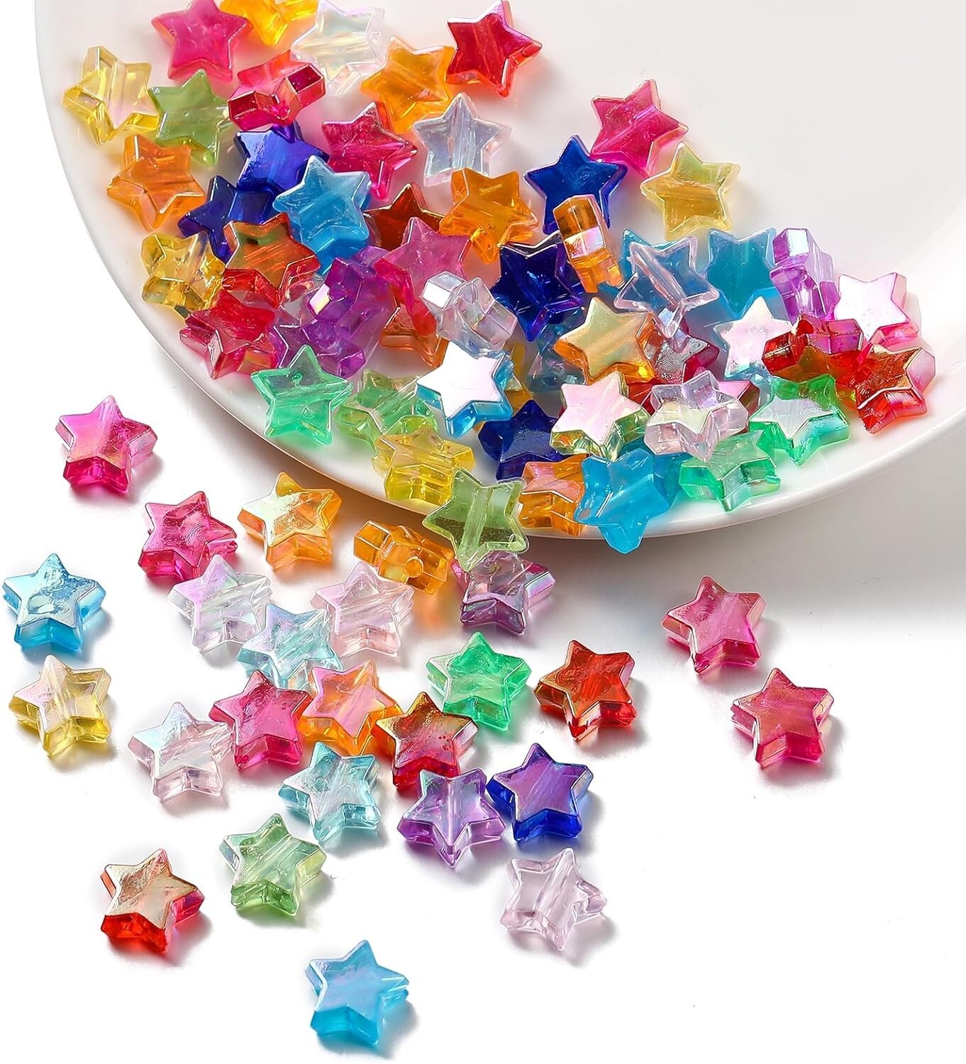 Star Beads Jewelry Supplies AB Shimmer Celestial Night Sky BULK 10mm Assorted 50