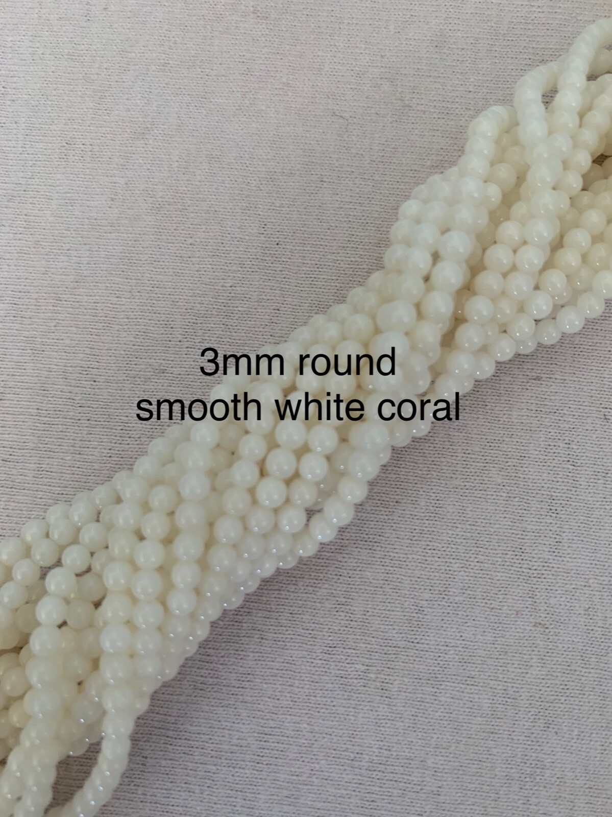 3mm Smooth Round Loose Beads(Sleeping Beauty Turquoise, Black Onyx, White Coral)
