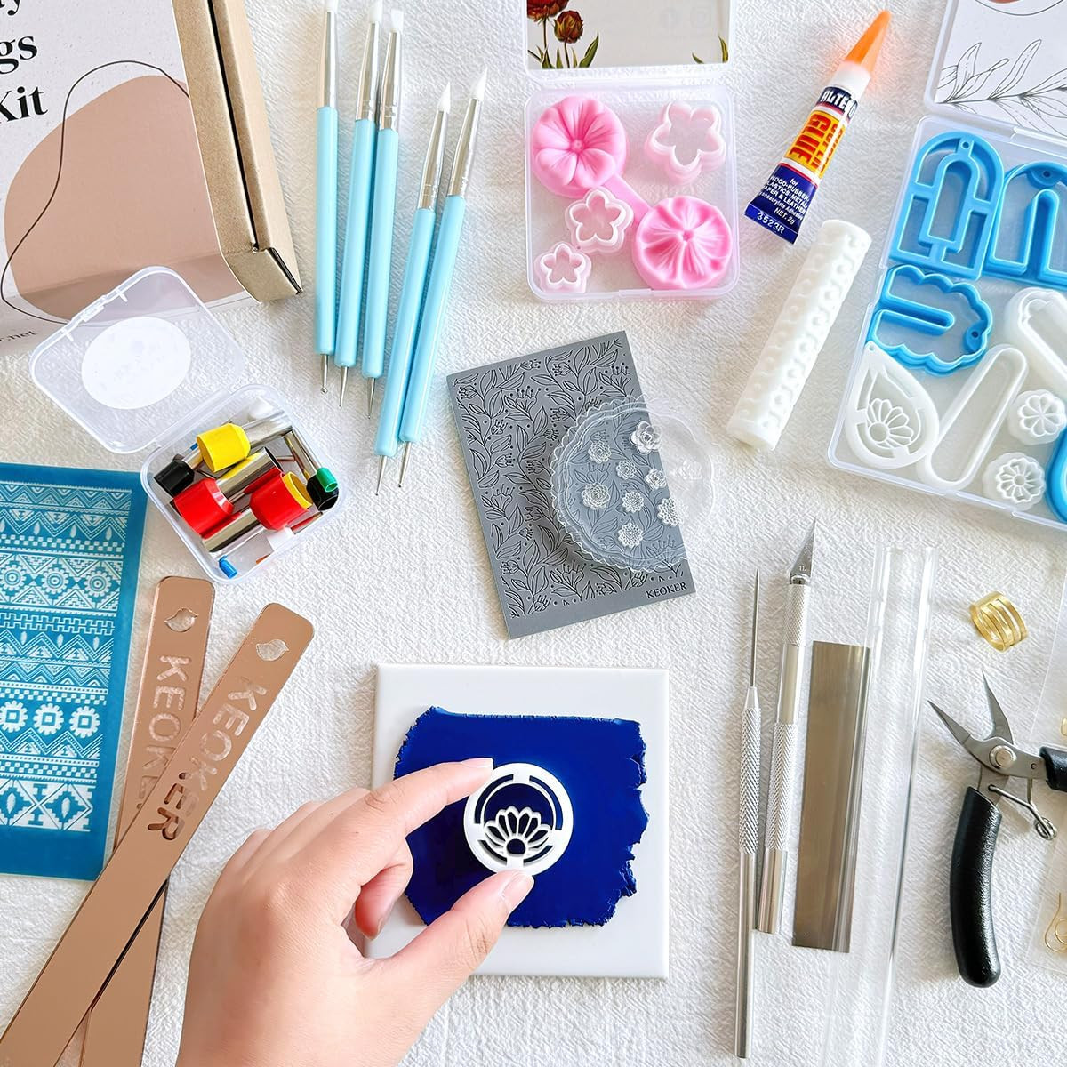 123 PCS Clay Earring Making Kit, Polymer Clay Jewelry Making Kit for Teens and A