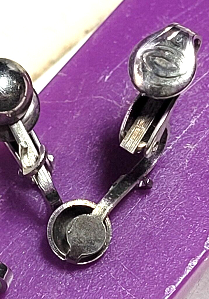 12 prs Nickel Silver 16 mm Clip-On Earring Backings 6.5 mm Half Ball Dangle Loop