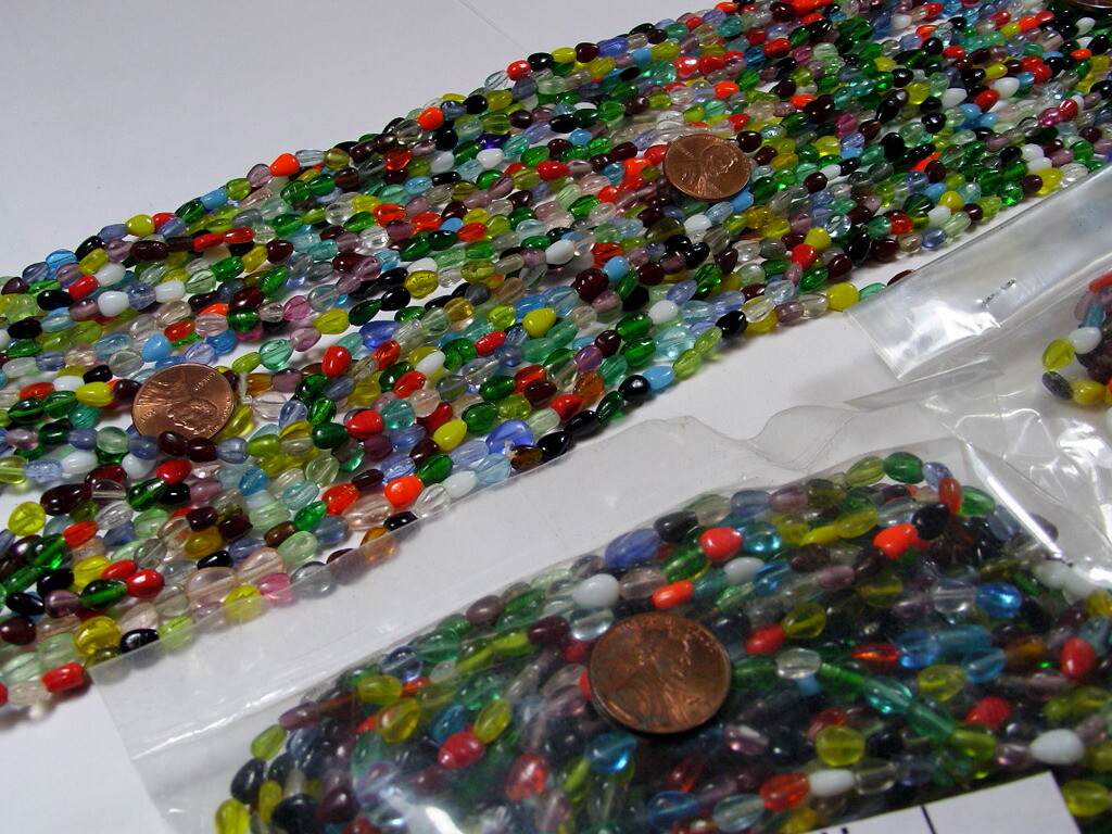 30 Strands 36″ India Handmade Assorted Color Glass Beads Wholesale Bulk (CT-35)
