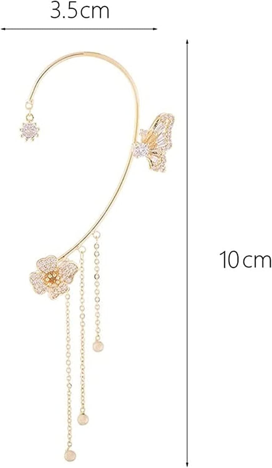 Butterfly Tassel Style Zircon Earrings, Butterfly Flowers Tassel Long Earring, S