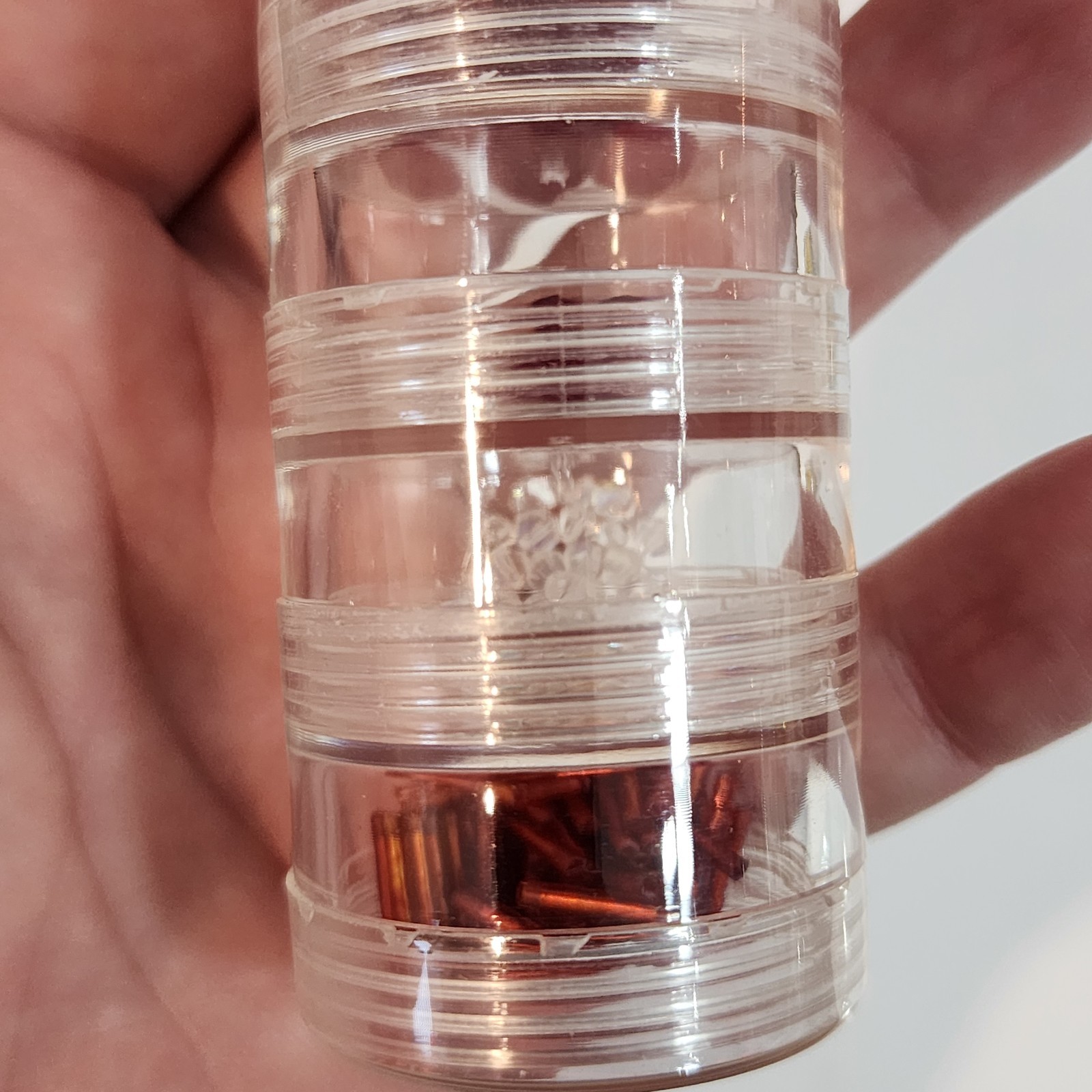 Bead Starter Set Clear Plastic Case w/ Multi Colored Sized Beads 10-3/4 x 5