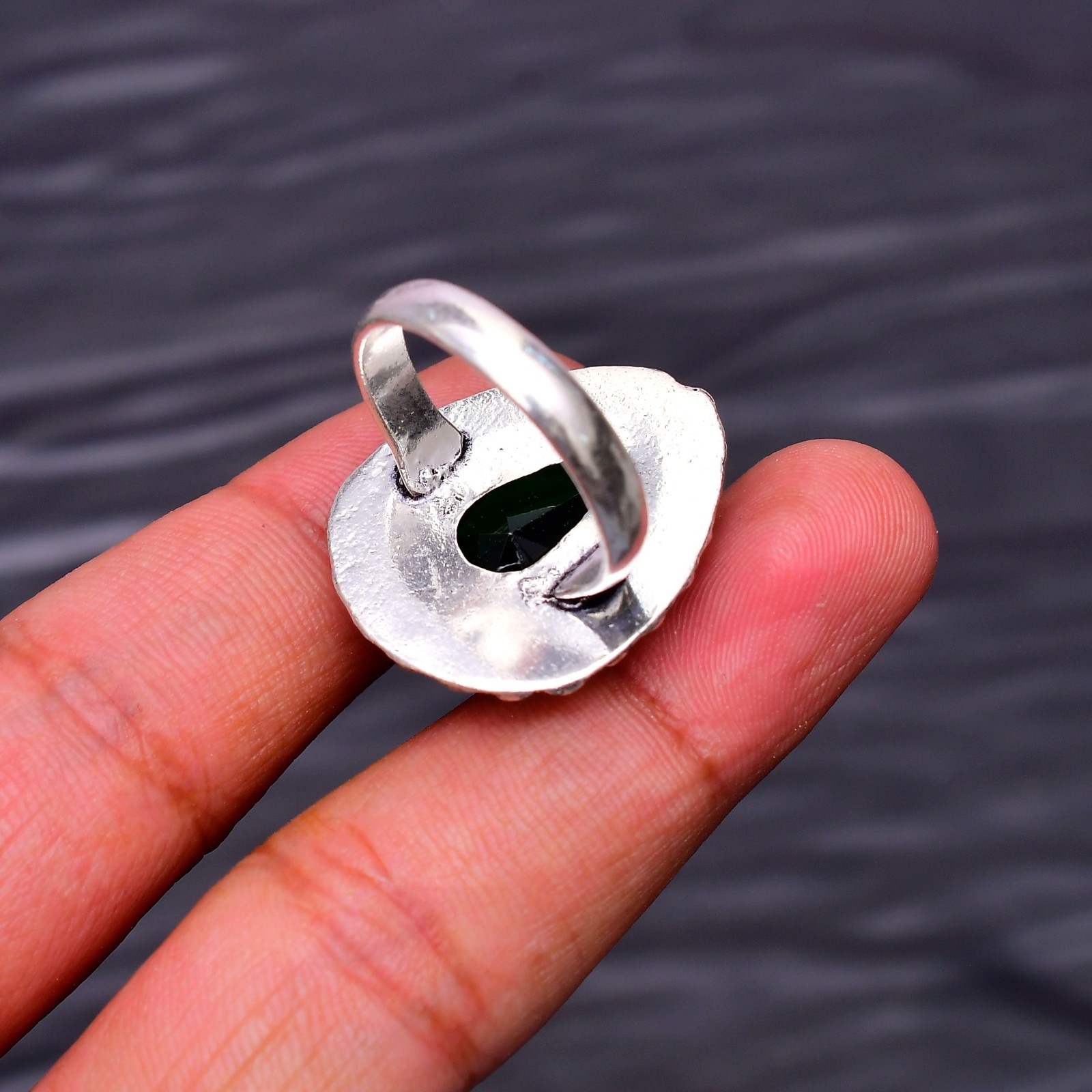 Chrome Diopside Gemstone 925 sterling silver Handmade Ring Size- 8