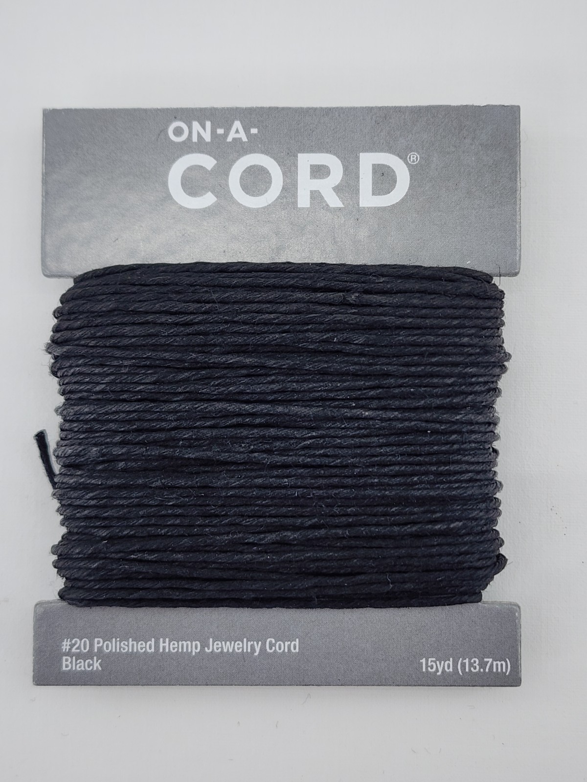 Black Polished Hemp Jewelry Cord Twisted #20 15 Yards / 45 feet