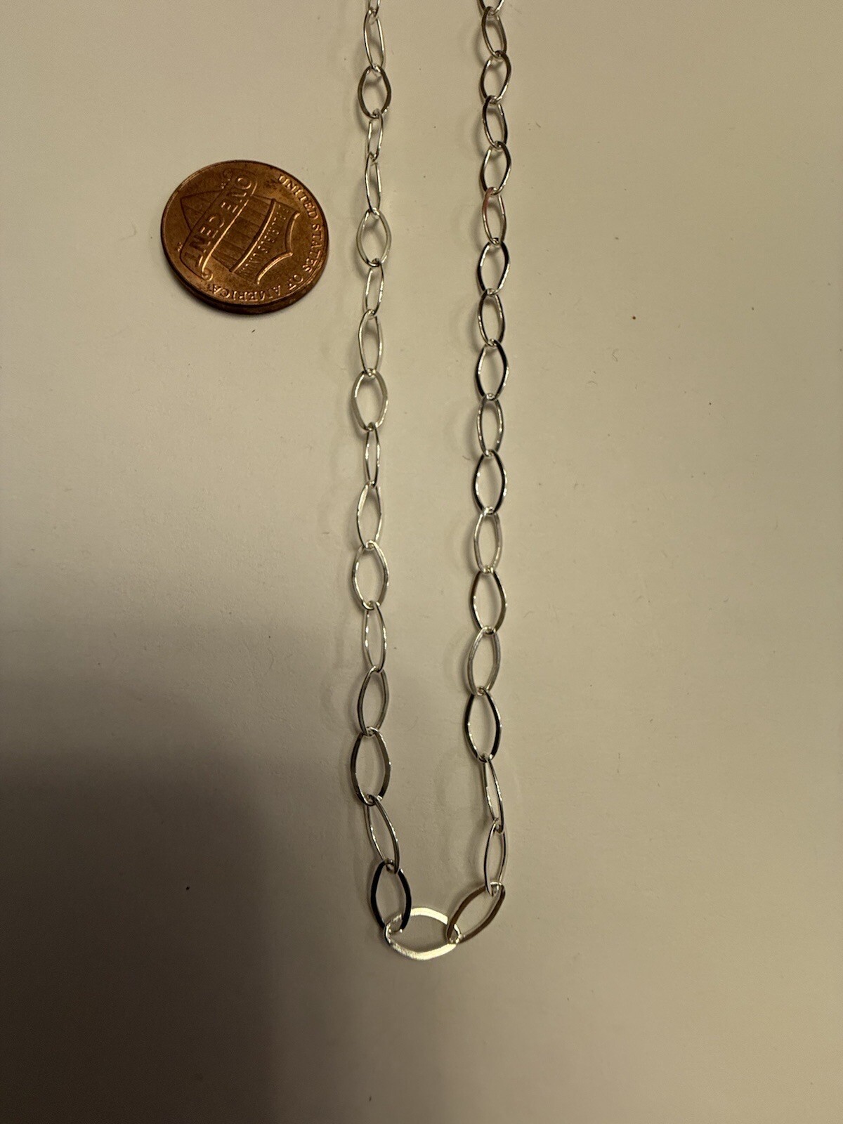sterling silver oval flat chain 7.5×4.3mm 5ft
