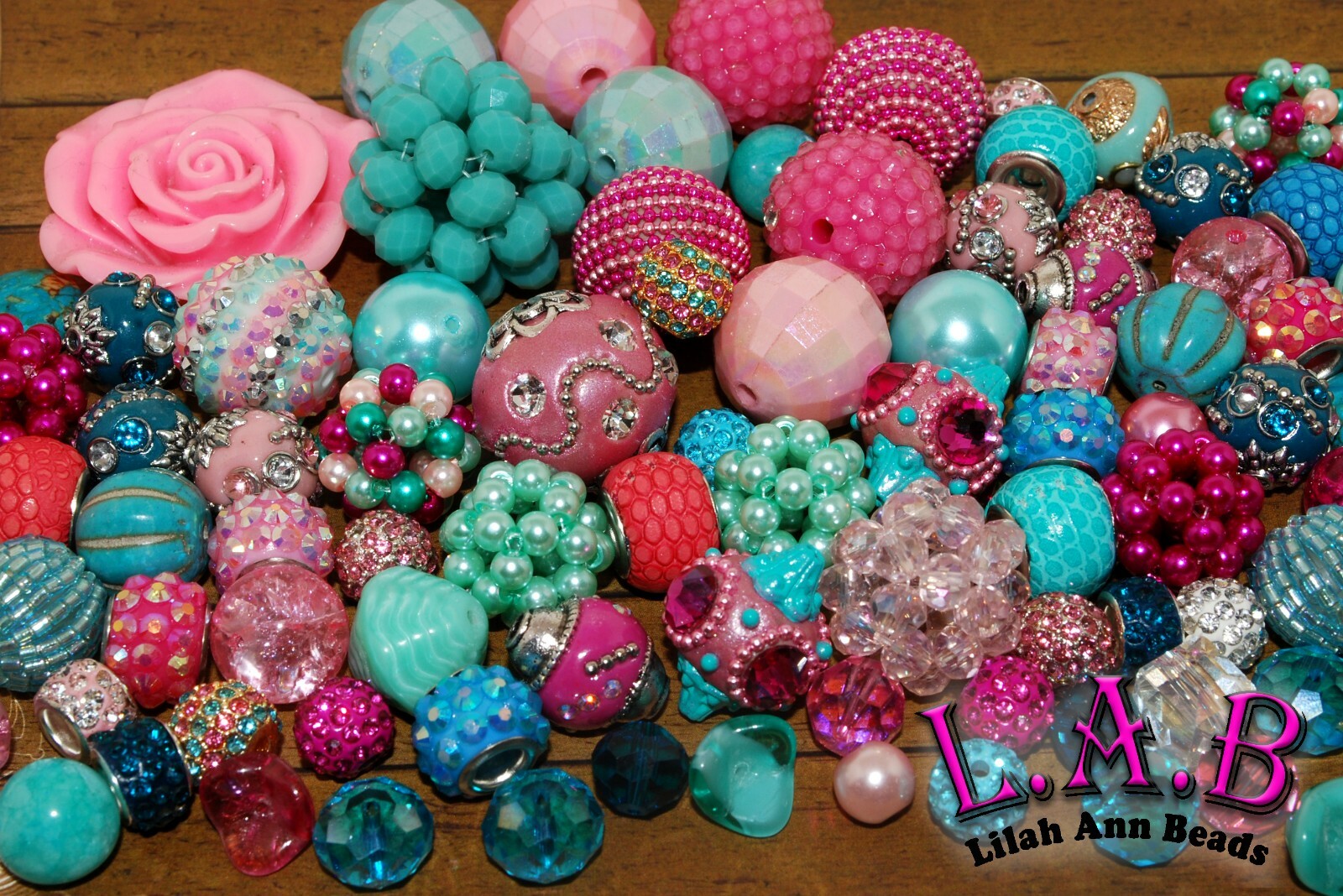 “Coral Reef” Boho, Beaded, and Crystal Signature Lilah Ann Bead Mix – BM321