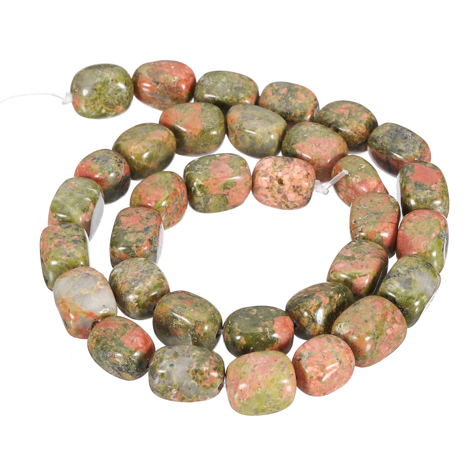 Natural Stone Gemstone Beads 15″ 12x8mm Cuboid Spacer Bead, Green Pink