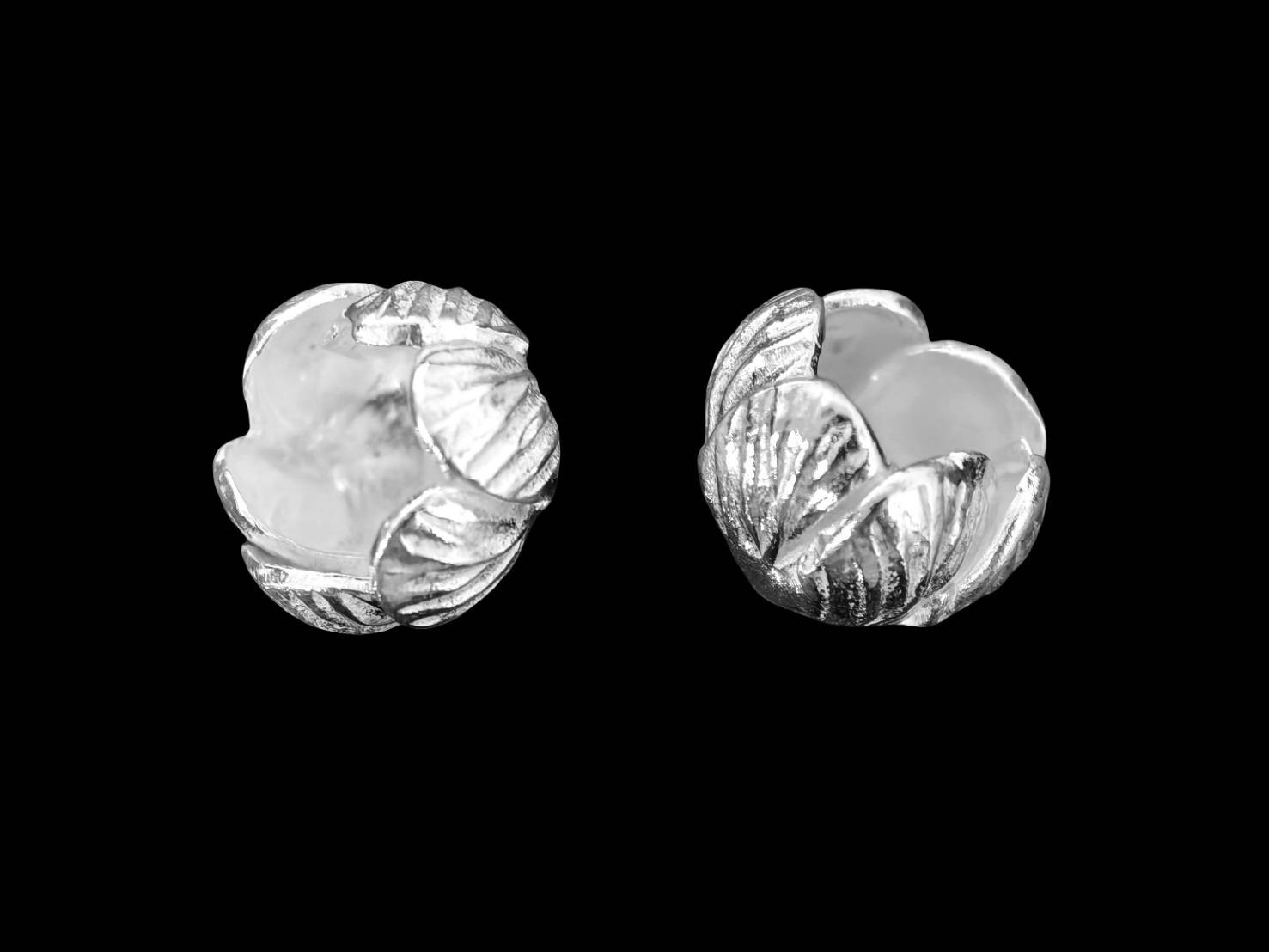Silver beads Karen hill tribe silver Flower shape bead
