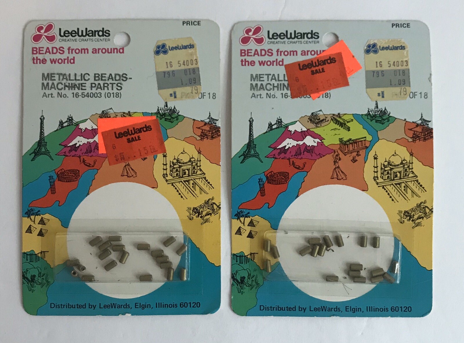 Vintage Lee Wards Beads African Earth Coconut & Metallic 8 Packs Sealed