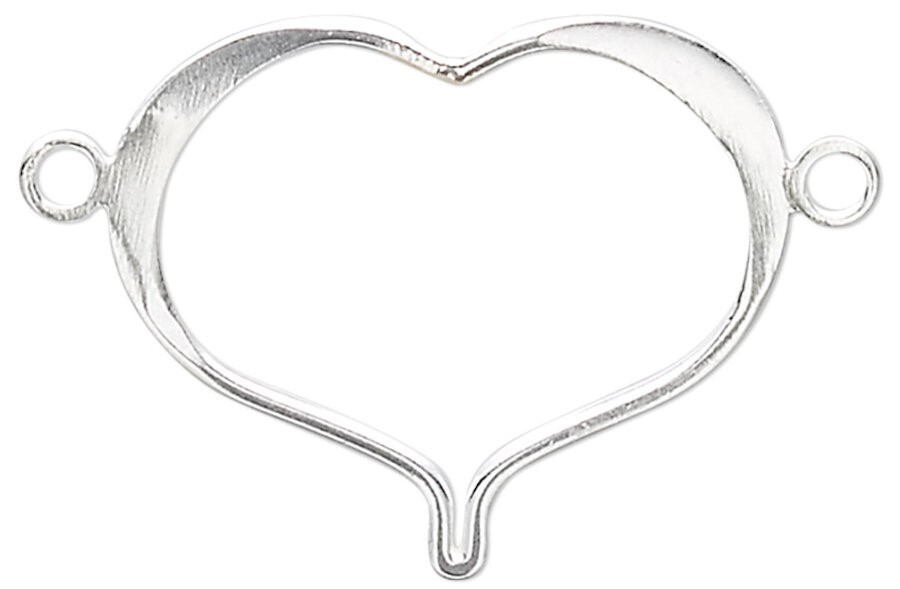 2 Fine Sterling Silver 22x18mm Open Heart Link Connectors *