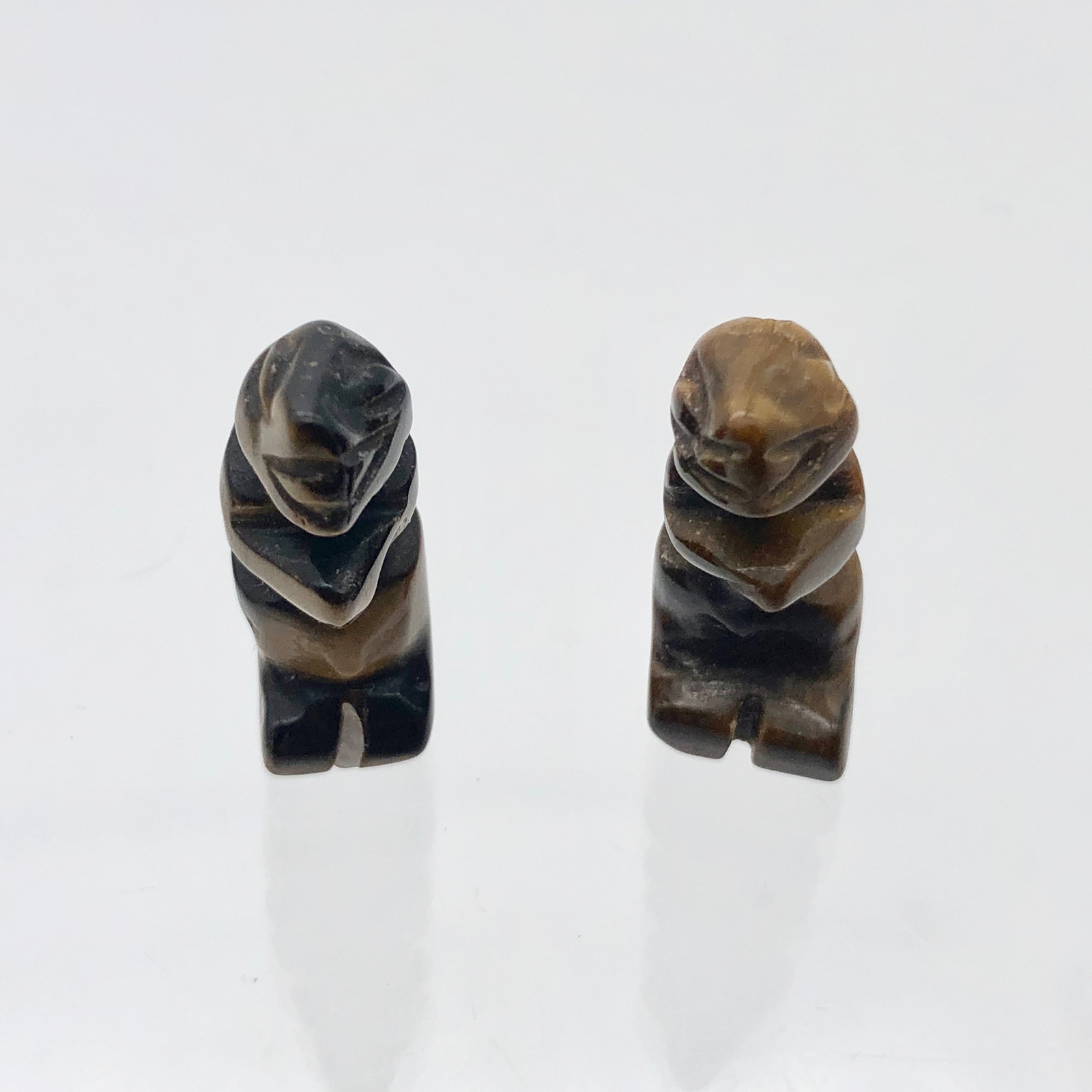 2 Tiger’s Eye Tyrannosaurus Rex Animal Beads | 21x18x7.5mm | Golden
