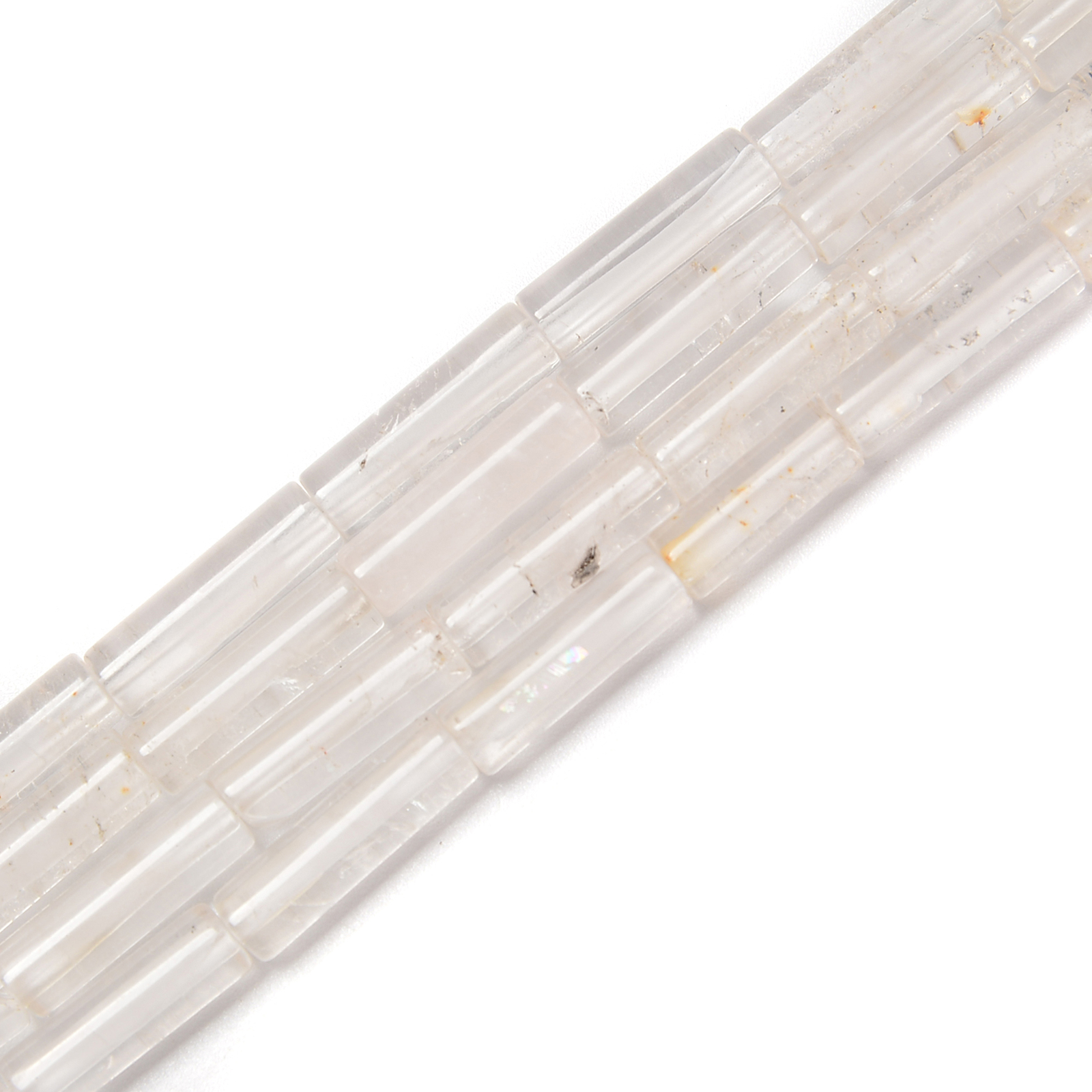 Natural Clear Quartz Cylinder Tube Beads Size 4x13mm 15.5” Strand