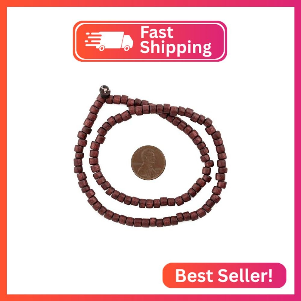 The Bead Chest Dark Brown Nugget Natural Wood Beads (5mm): Organic Eco-Friendly
