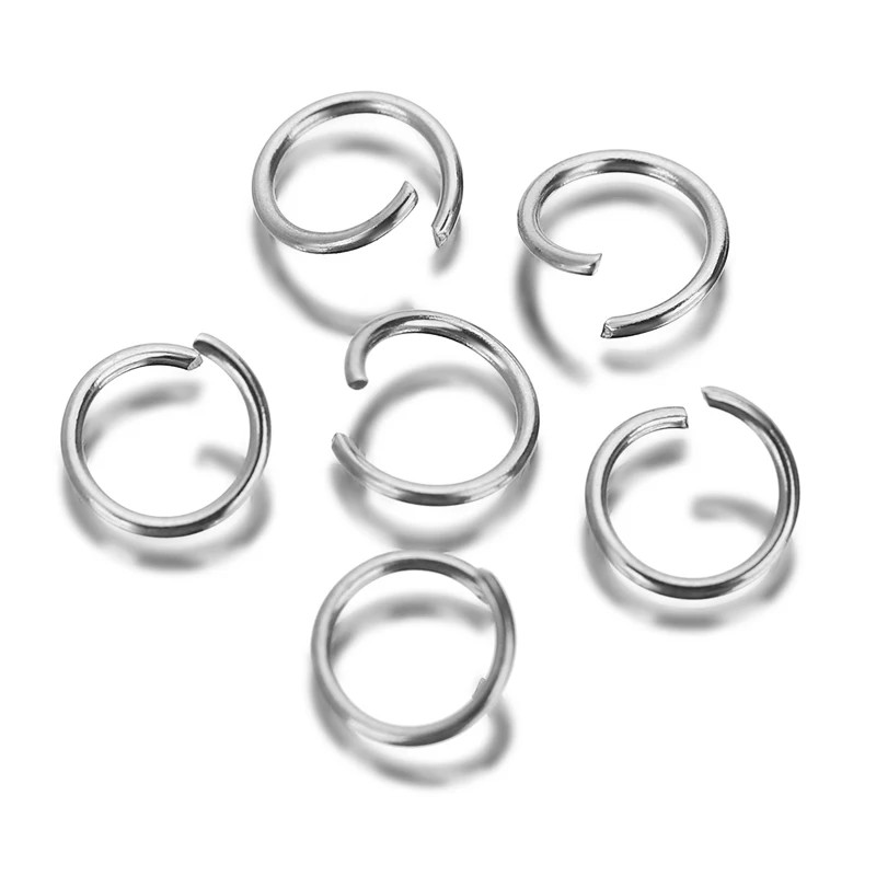 100/200PS /Pack 316L Stainless Steel Open Jump Rings 5/6/7/8/10Mm Split Rings Co
