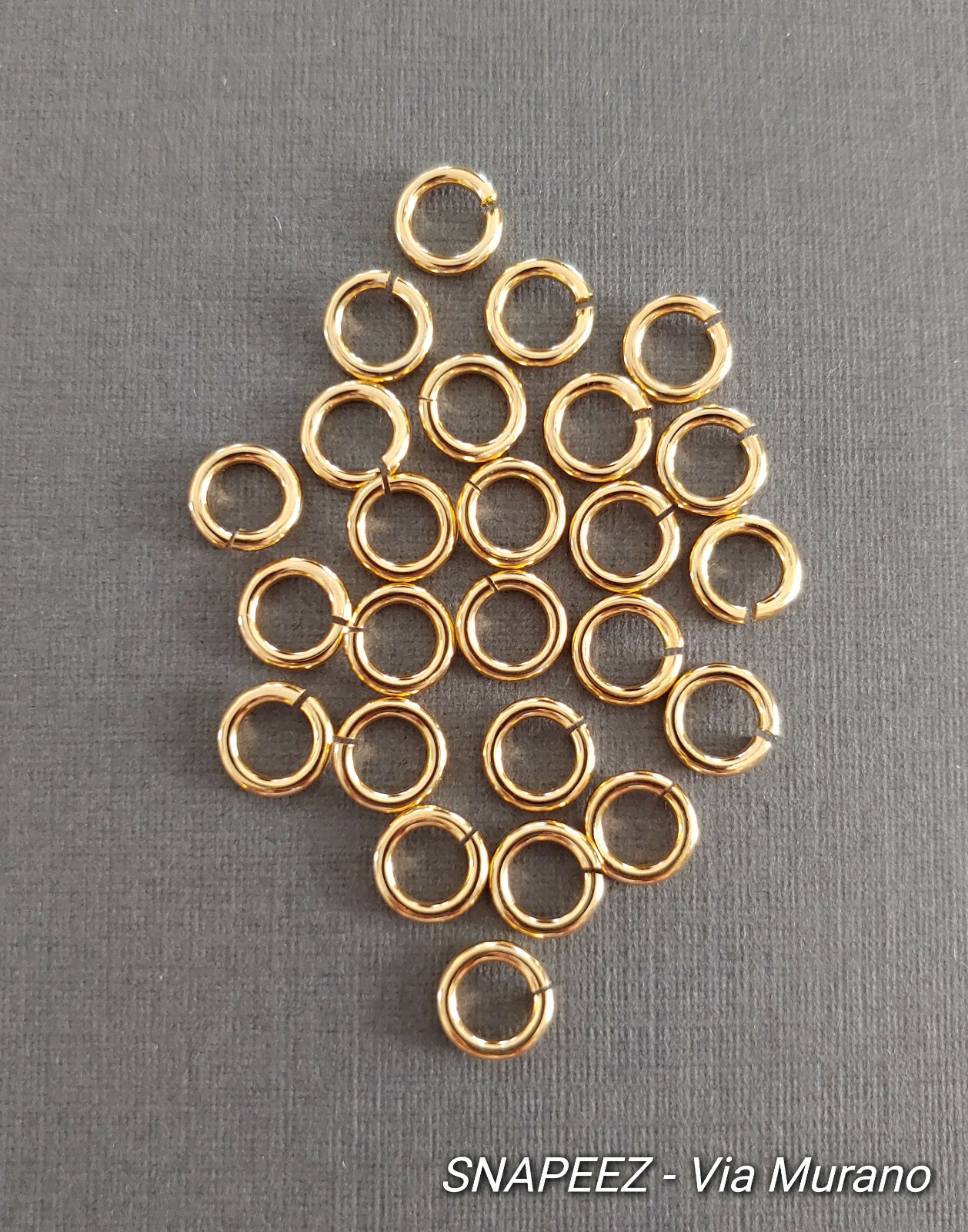 SNAPEEZ® II ULTRAPLATE® 24 kt. Gold Jump Ring 7mm. 25 Piece Pack. Made in USA.