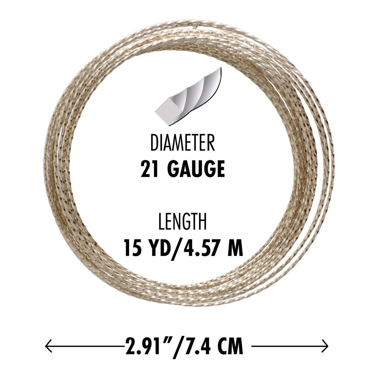 BeadSmith Twisted Silver Plated Non-Tarnish 18, 21 Gauge Craft Wire