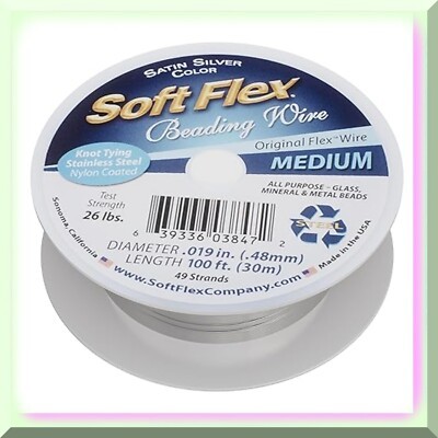 49 Strand Beading Wire, 0.19 Diameter, 100 Feet