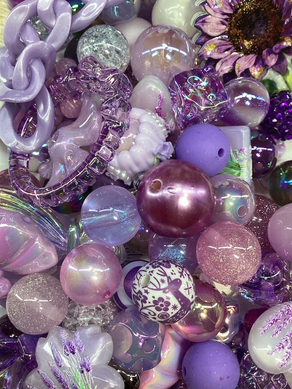 100 Beads/400ML Purple Mix Style 1 Beads For Beadable Pens ✨Keychains✨
