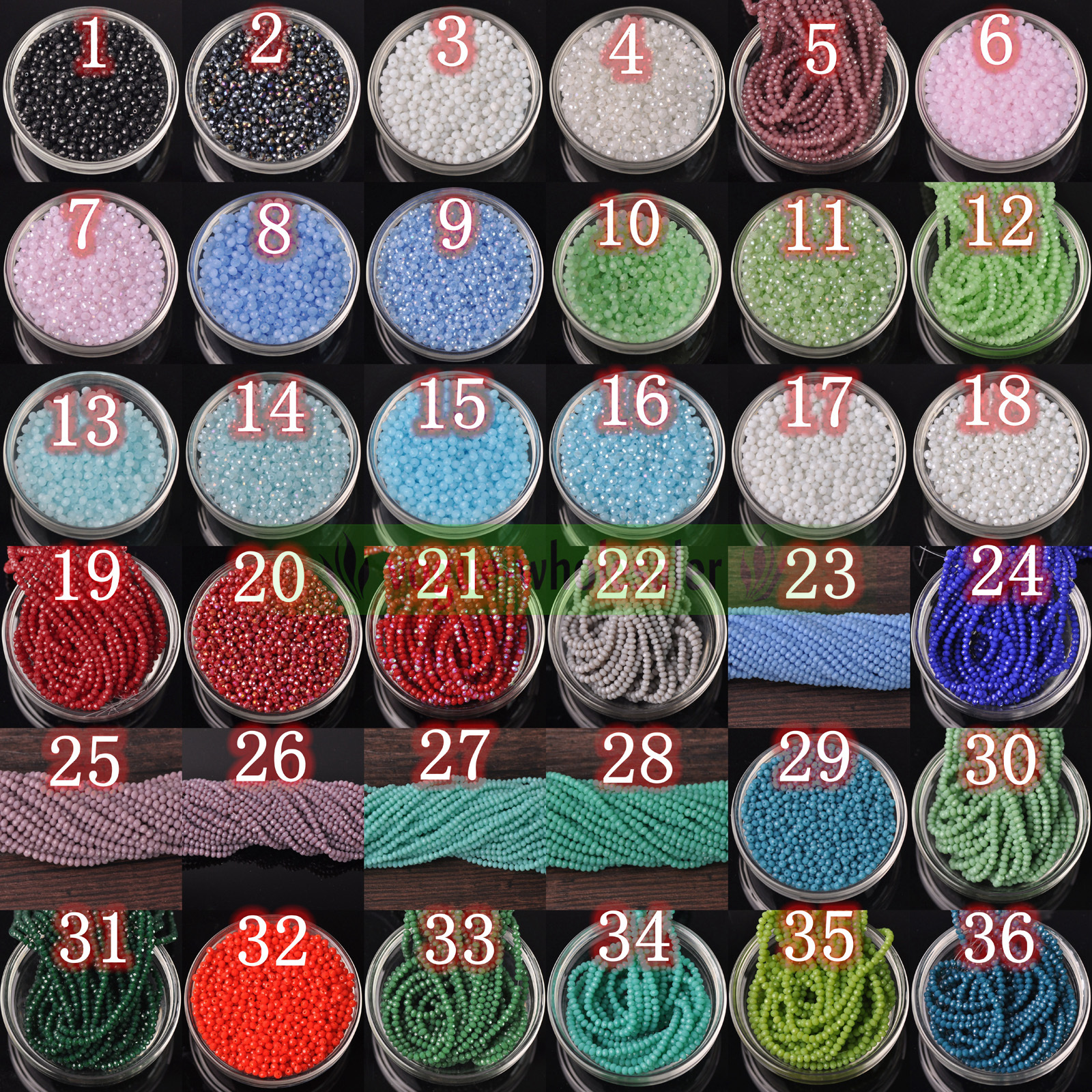 Lots Wholesale Rondelle Faceted Crystal Glass Loose Spacer Beads 3/4/6/8/10mm