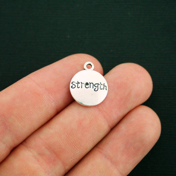 10 Strength Charms Antique Silver Tone 2 Sided – SC710