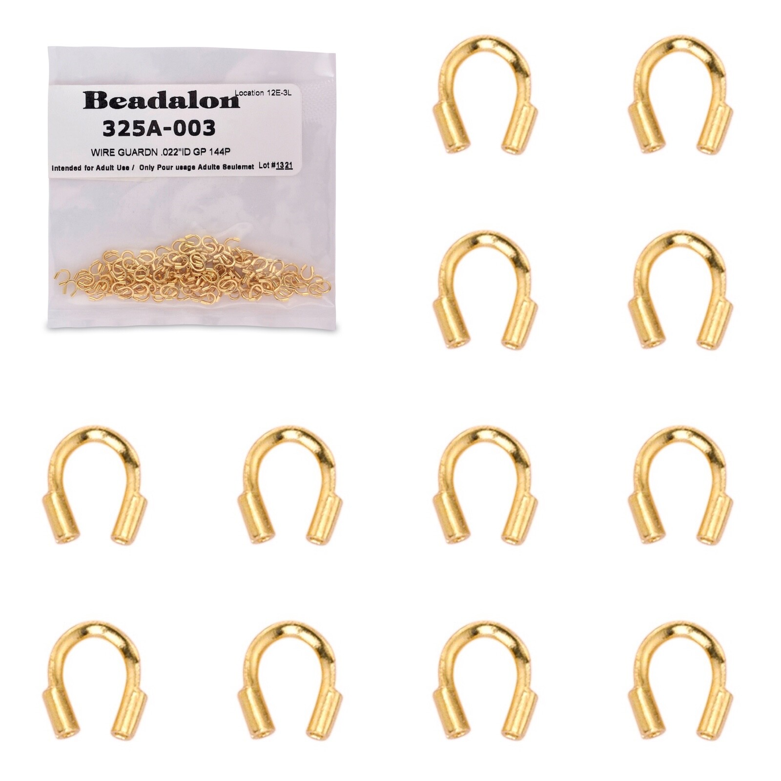 Beadalon .022″ Wire Guardians (144 PCS) Gold – Bulk Package