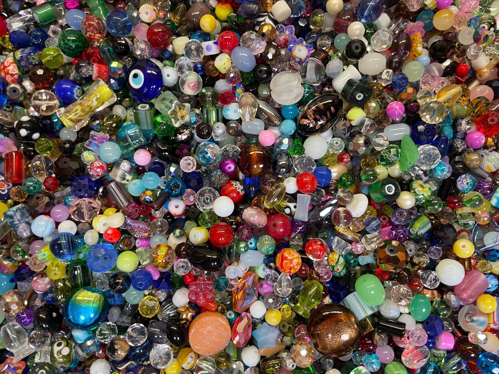 *~200~💕 Piece Glass Loose Beads*7oz+ Bulk Mixed Lot #1 Craft Jewelry!!!😀