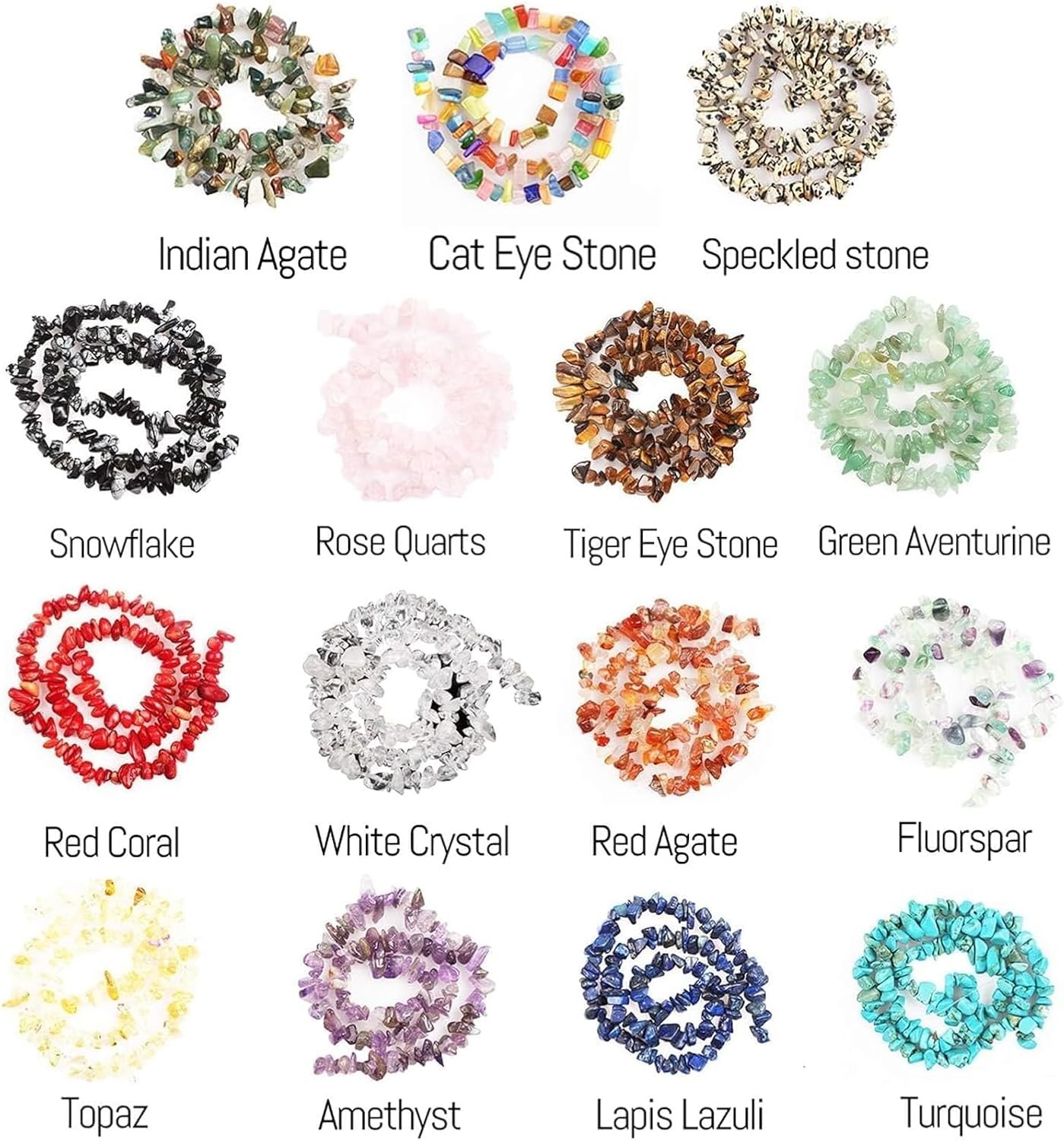 500PCS Natural Chip Stone Beads – 5–8mm Multicolor Gemstones for Jewelry