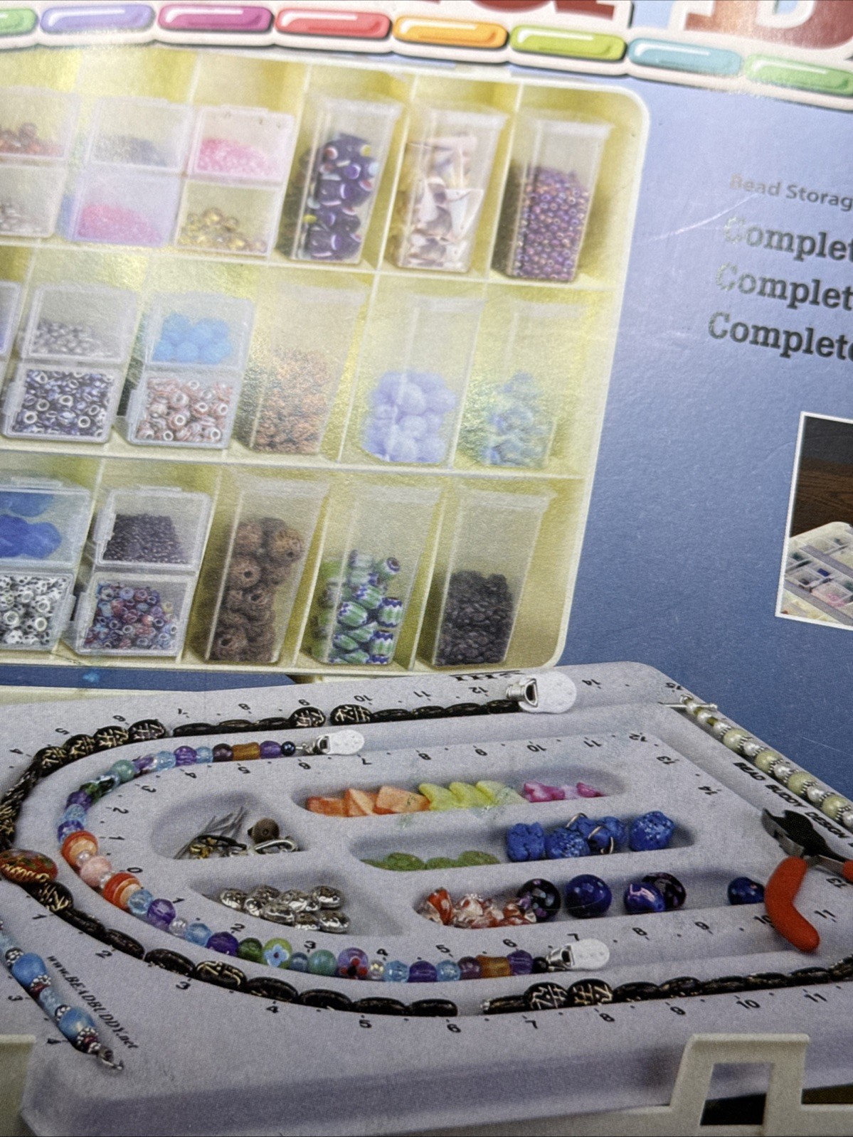 NEW Bead Buddy Work Station 27 Bead Jars Design Board Travel Storage & BOOK